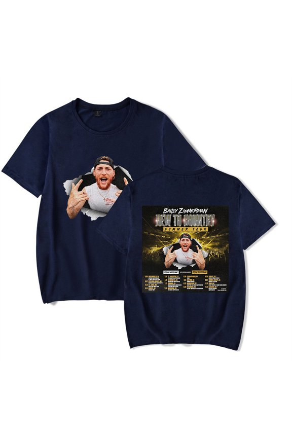 Bailey Zimmerman New To Country Tour 2025 Tshirt Hip Hop Short Sleeve Unisex Tops