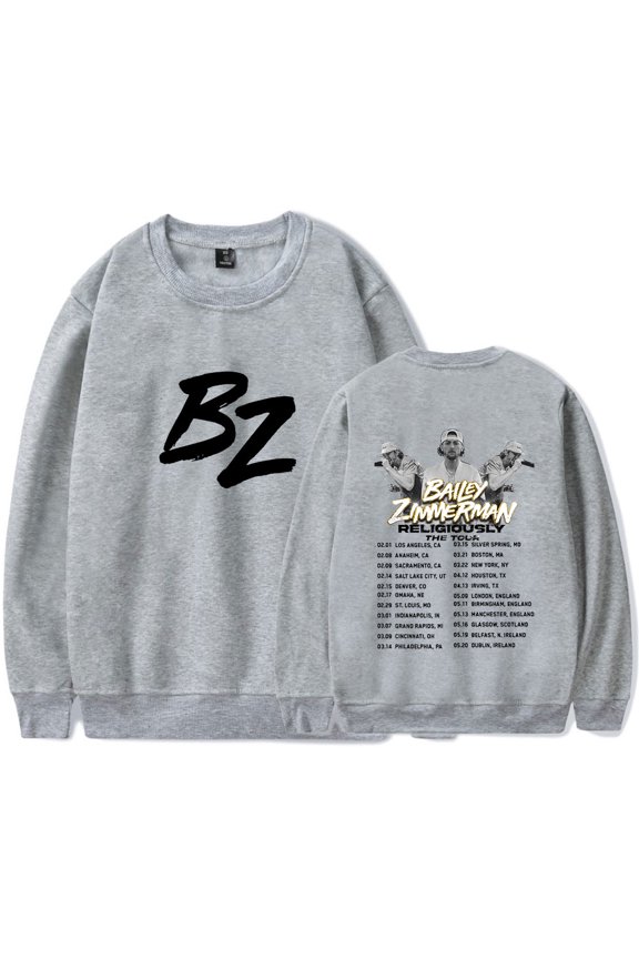 Bailey Zimmerman Religiously Tour Merch Sweatshirts Winter Women Men Fashion Casual Long Sleeve Streetwear