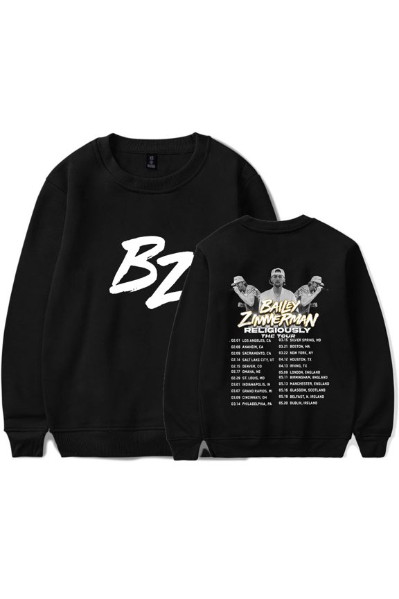 Bailey Zimmerman Religiously Tour Merch Sweatshirts Winter Women Men Fashion Casual Long Sleeve Streetwear