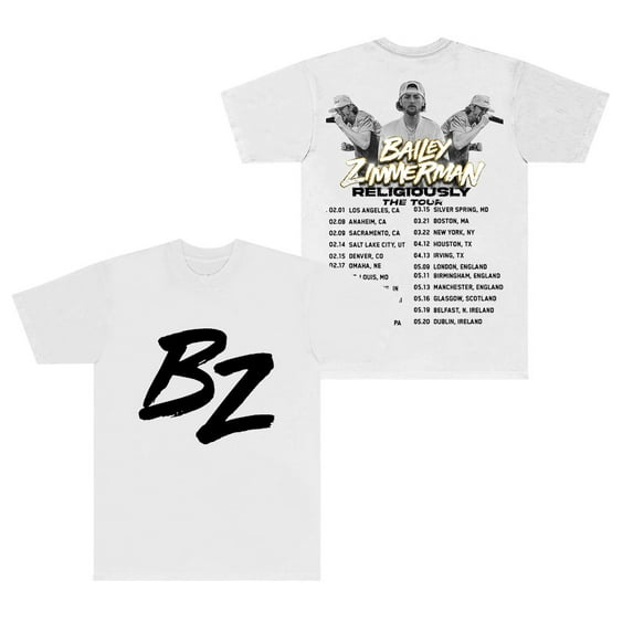 Bailey Zimmerman Religiously Tour T-shirts BZ New Logo Merch Summer Women Men Fashion Casual Short Sleeve Tee