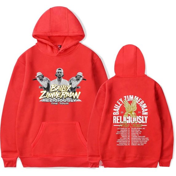 Bailey Zimmerman Religiously World Tour 2024 Hoodies Women Men Long Sleeve Casual Sweatshirt Clothes