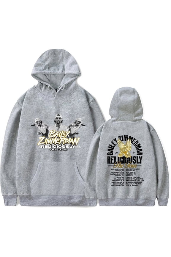 Bailey Zimmerman Religiously World Tour 2024 Hoodies Women Men Long Sleeve Casual Sweatshirt Clothes