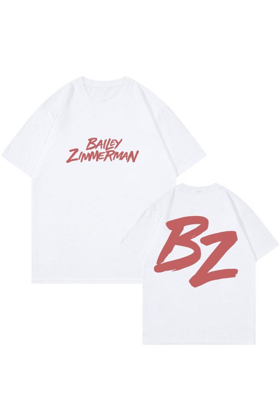 Bailey Zimmerman T-shirt BZ Logo Crewneck Short Sleeve Streetwear Women Men Fashion Tee