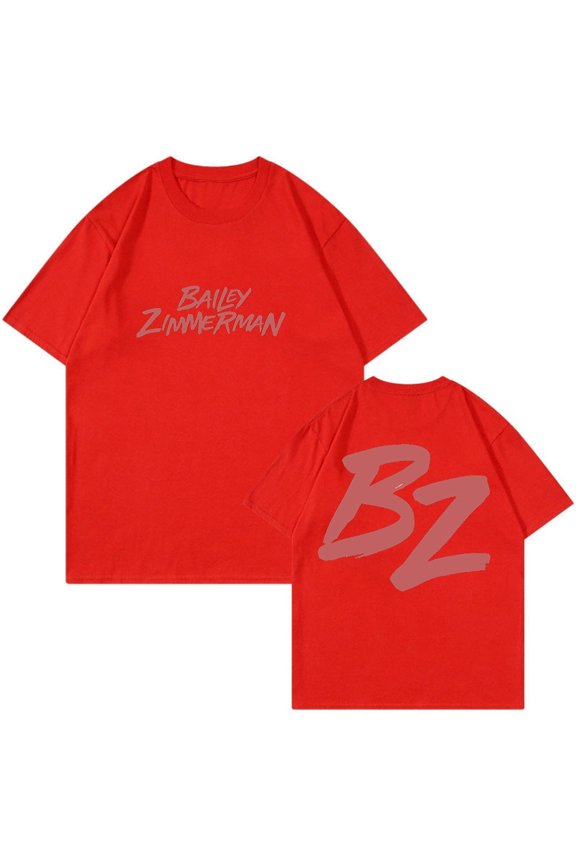Bailey Zimmerman T-shirt BZ Logo Crewneck Short Sleeve Streetwear Women Men Fashion Tee