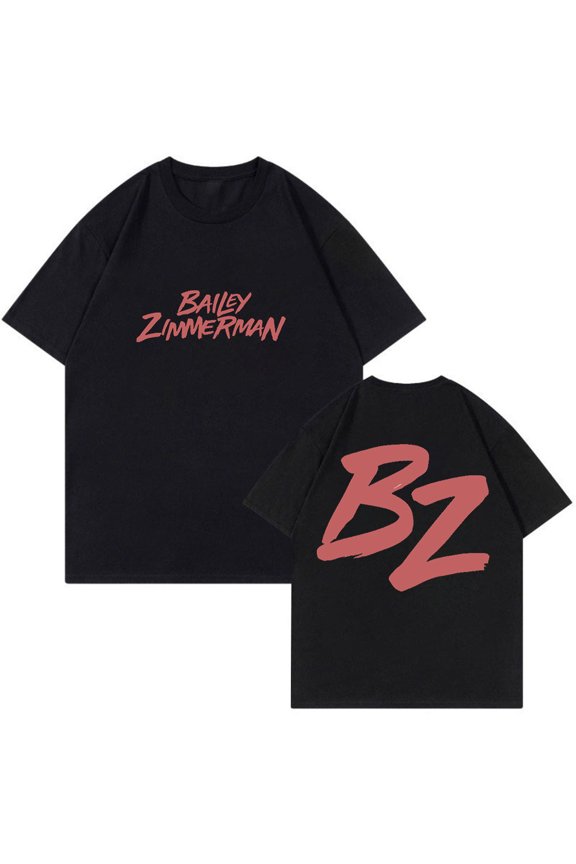 Bailey Zimmerman T-shirt BZ Logo Crewneck Short Sleeve Streetwear Women Men Fashion Tee