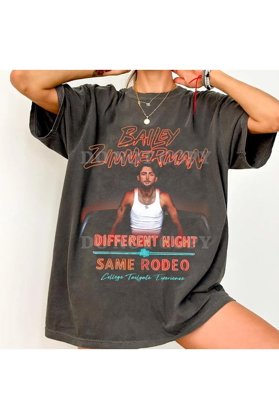 Bailey Zimmerman Tour 2026 T-Shirt, Bailey Zimmerman Different Night Same Rodeo Tee
