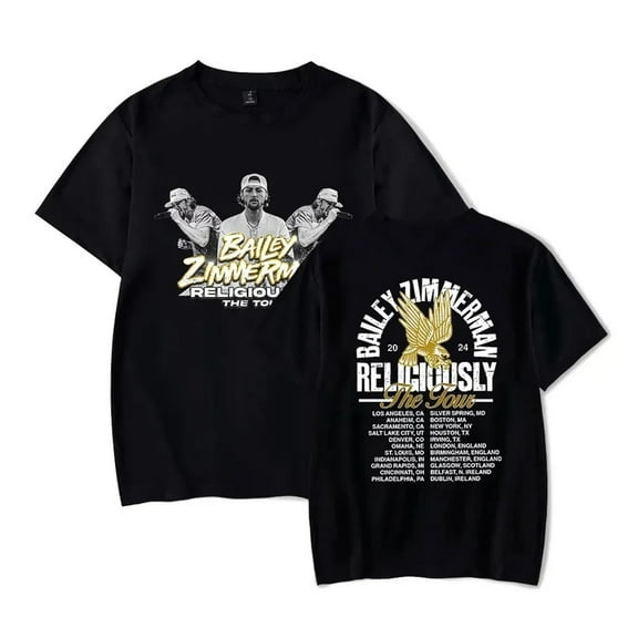 Bailey Zimmerman merch BZ One Night At A Time Tour T Shirt Short Sleeve tshirt men/women Religious Top