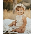 thumbnail image 1 of Bailey's Blossoms Trendy Drake Crochet Halter Romper Snap Closure (Vanilla Cream, 18-24 Months), 1 of 10