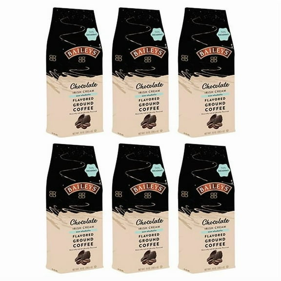 Bailey's Chocolate Irish Cream, Flavored Ground Coffee, 10oz bag (Six-Pack)