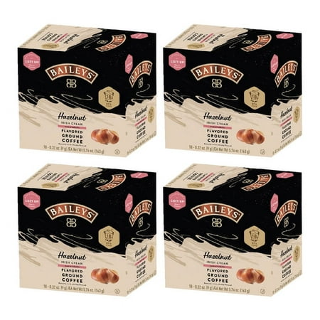 Bailey's, Hazelnut Irish Cream Flavored Coffee, 4/18 Single Serve Cups