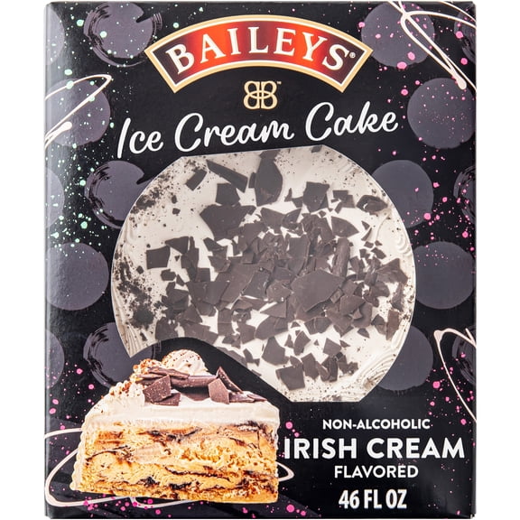 Baileys Irish Cream Ice Cream Cake with Premium Chocolate, Non-Alcoholic, Serves 9
