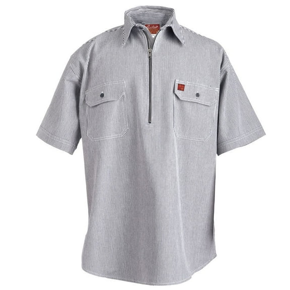 Bailey's Logger Wear Short Sleeve 1/2 Zip Hickory Shirt, Regular - Medium