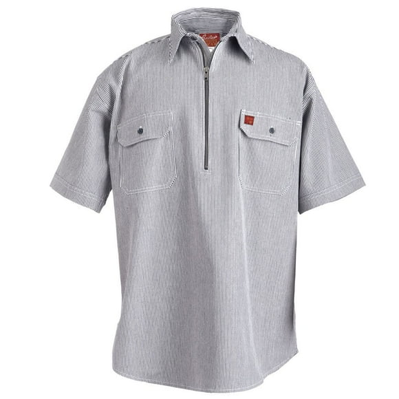 Bailey's Logger Wear Short Sleeve 1/2 Zip Hickory Shirt, Tall - 2X-Large