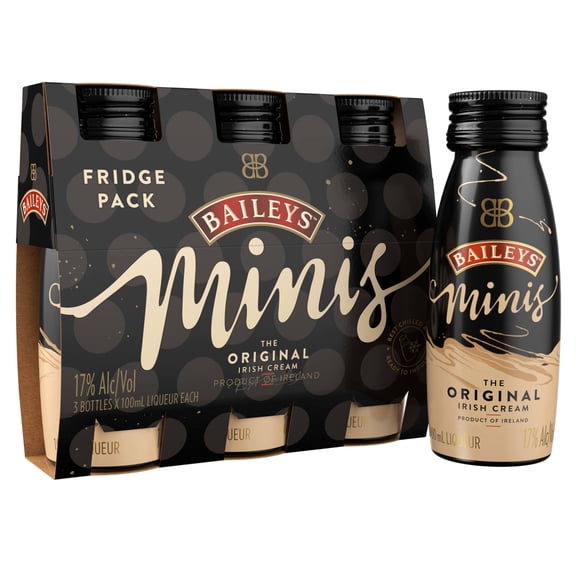 Baileys Minis The Original Irish Cream Liqueur, 100 mL (3 Pack), 17% ABV