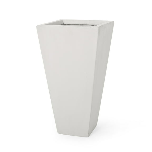 Bailor Outdoor Cast Stone Planter, Matte White