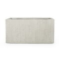 thumbnail image 1 of Bailor Outdoor Cast Stone Rectangular Planter, White, 1 of 9