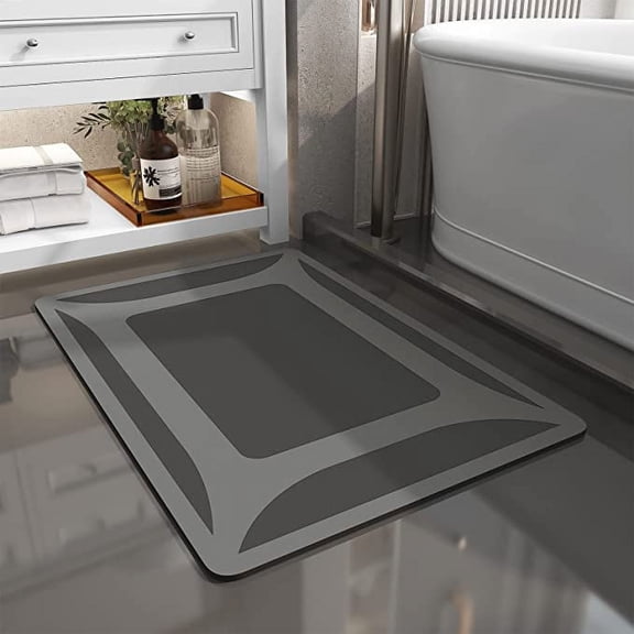 Bailu Bathroom Rug - Quick Drying Absorbent Rubber Backed Thin Bathroom Rug Fits Under Doors - Bathroom Rug for Bathroom Floor Rug in Front of Sink - Shower Rug 17"X27.5"