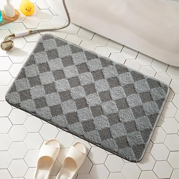Bailu Bathroom Rug Set Soft Plush Absorbent Bath Mat Set, Machine Washable Bathroom Floor Mat, Gray, 16"X24" inch