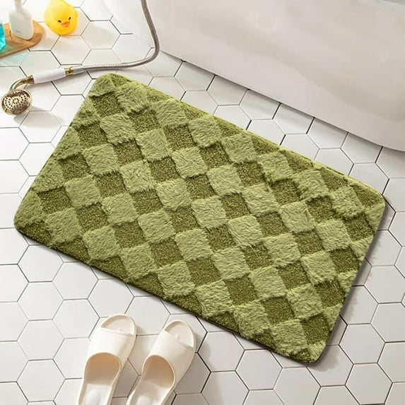 Bailu Bathroom Rug Set Soft Plush Absorbent Bath Mat Set, Machine Washable Bathroom Mat, Green, 20"X32" inch