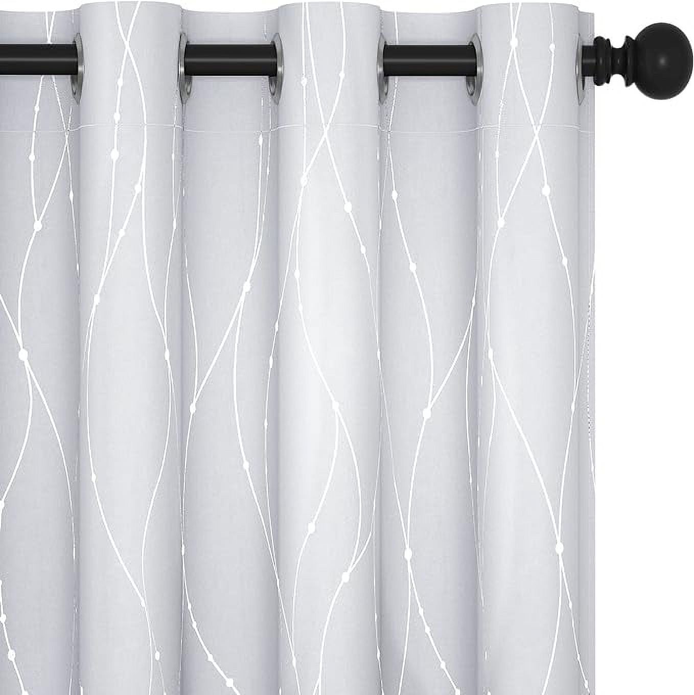 Bailu Bedroom Blackout White Curtains, 63 Panel Curtains, 1 Panel - Cute Curtains, Polka Dot Design (52 x 63 inches, Off-White, 1 Panel)