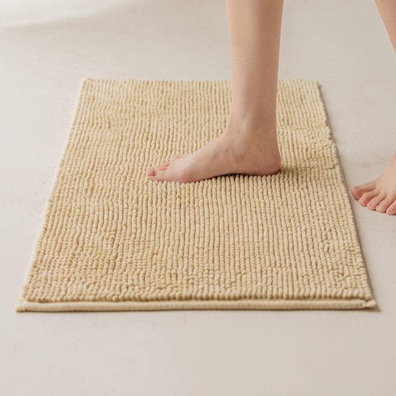 Bailu Chenille Bath Rug, Thick Reinforced Plush Close Knit Bath Rug ...