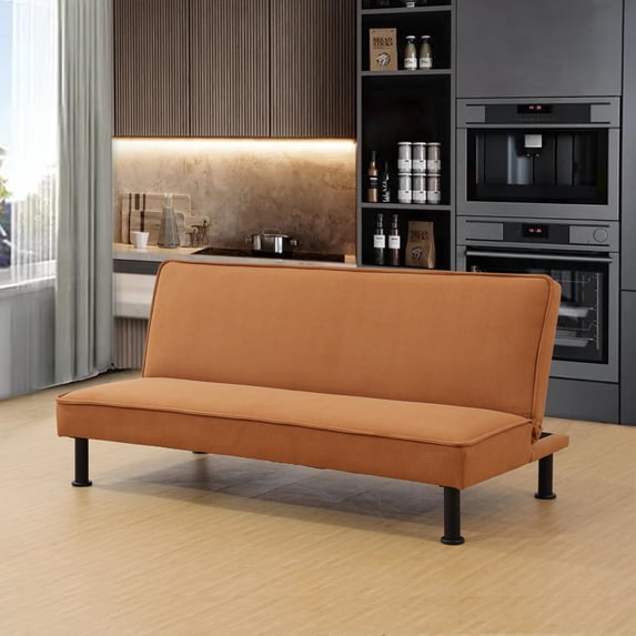 Bailu Convertible Futon Sofa Bed with 3 Adjustable Positions Modern Sleeper Couch Sofabed, Light Coffee