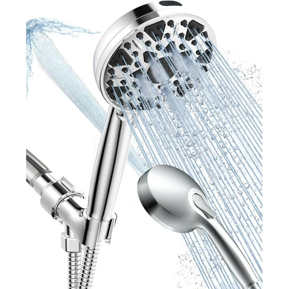 Bailu Handheld High-Pressure Multi-Function 7-Mode Shower Head with Built-in Powerful Washing for Tub, Tile and Pets, 5 Inch High Flow Handheld Rain Shower Head.