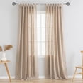 thumbnail image 1 of Bailu Linen Semi Sheer Curtains Tab Top Light Filtering Elegant Curtains & Drapes for Bedroom (Tan, W52 x L63, 2 Panels), 1 of 7