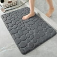 thumbnail image 1 of Bailu Memory Foam Bath Mat Pebble Bathroom Rug Super Absorbent Machine Washable Bathroom Rug (16x24, Dark Gray), 1 of 7