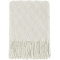 thumbnail image 1 of Bailu Textured Solid Soft Sofa Decor Knitted Blanket, 50" x 60" Beige, 1 of 7