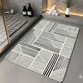 thumbnail image 1 of Bailu floor mat indoor non-slip water-absorbent diatom mud bathroom floor mat quick-drying washable rectangular bathtub bathroom front (Black Line 60*90cm), 1 of 7