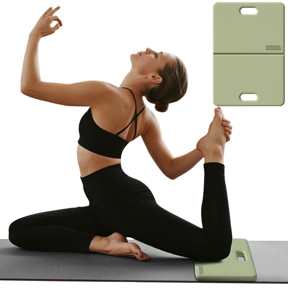 BAIMA Kneeling Pad, 1" Thick Non-Slip Foldable Knee Pads for Gardening, Bath, Kitchen, Yoga, Housework(Green)