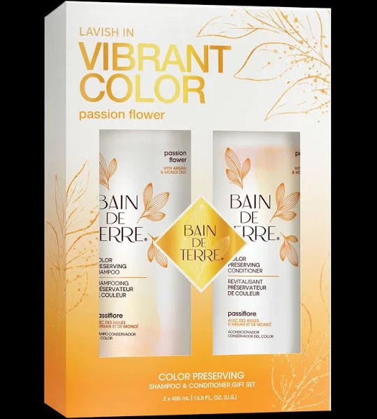 Bain De Terre Passion Flower Color Preserving Shampoo & Conditioner 13.5 oz Set