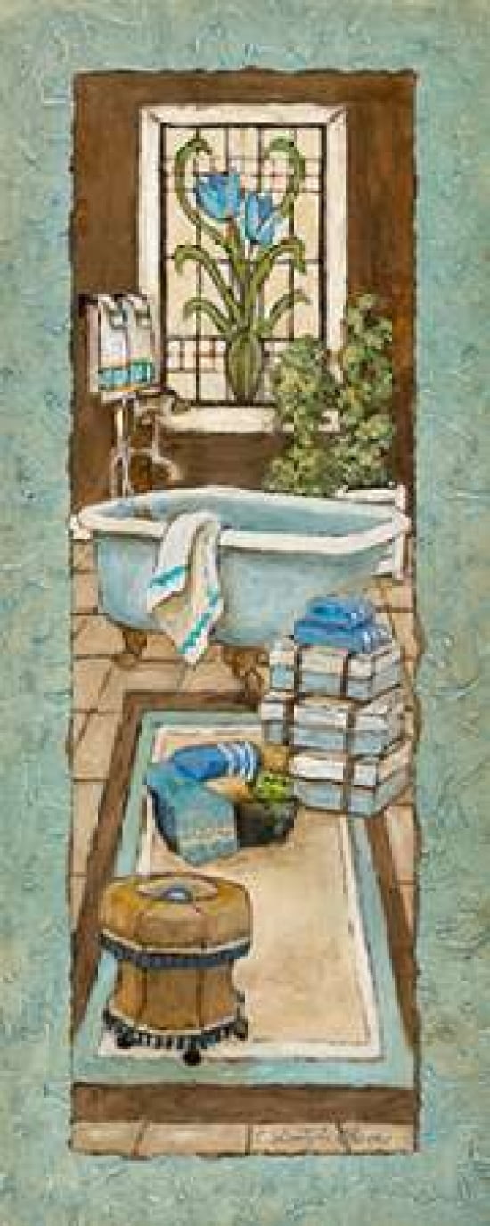 Bain de Blue I Canvas Art - Charlene Olson (24 x 48)