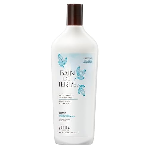 Bain de Terre Jasmine Moisturizing Conditioner, Rich Hydration for Dry Hair, with Argan & Monoi Oils, Paraben-Free, Color-Safe, Vegan