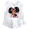 thumbnail image 1 of Bainana 2 Pieces Outfit Set For Girls Toddler Cartoon Print Sleeveless Hoodie Tops And Shorts Set Lightweight Breathable Infant Girls Summer School Play Party Outfits Size 5-6 Years White1, 1 of 3