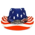 thumbnail image 1 of Bainana 250 Anniversary USA Hat For Women Men Wide Brim Retro Breathable Red White And Blue Cowboy Hat For July 4Th Festival Party, 1 of 8