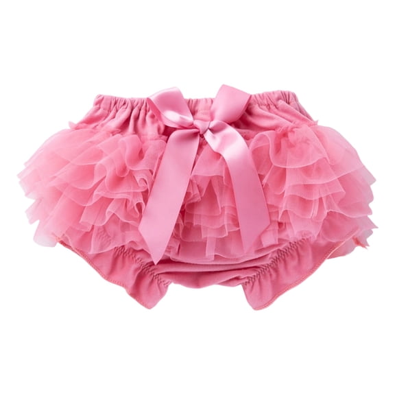 Bainana Baby Girls Shorts Solid Color Elastic Waist Wide Leg Shorty Elegant Cute Summer Girls Mesh Shorts Watermelon Red Size 0-3 Months