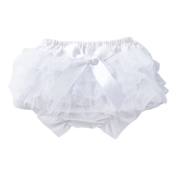 Bainana Baby Girls Shorts Solid Color Elastic Waist Wide Leg Shorty Elegant Cute Summer Girls Mesh Shorts White Size 3-6 Months