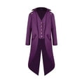 thumbnail image 1 of Bainana Big Boys Tailcoat Solid Color Long Sleeve Lapel Neck Coat Retro Fashion Boys Mid Length Playwear Jacket Purple Size 17-18 Years, 1 of 1