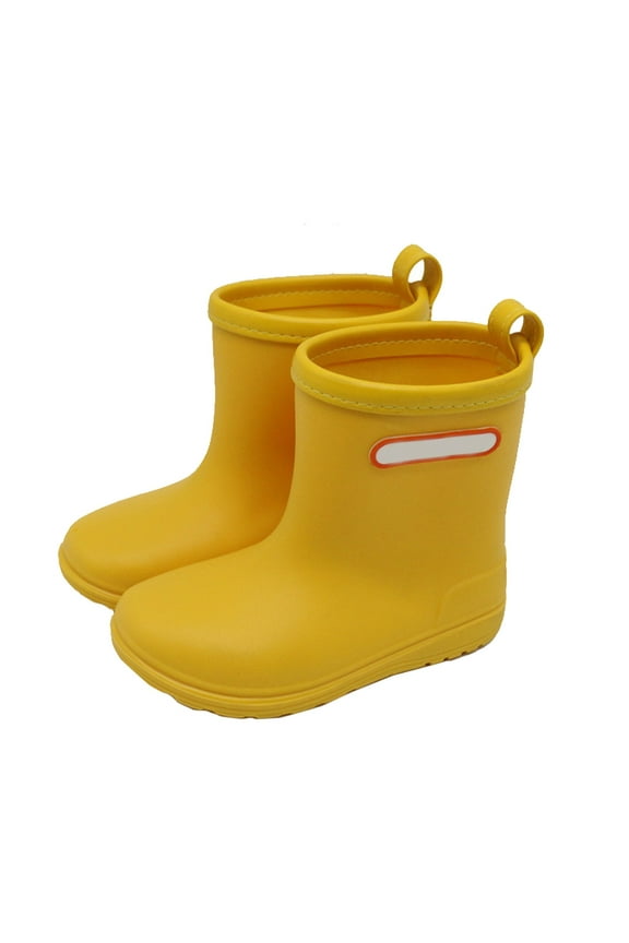 Boots For Toddler Boys Girls Solid Color Anti Sole Easy On Shoes Lightweight Casual Spring Autumn Kids Rain Booties Yellow Size 18-24 Months