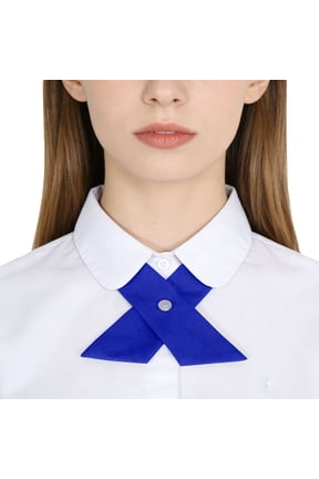 Bow Ties For Women, Solid Color Cross Design Womens Bowties For School Graduation Blue1