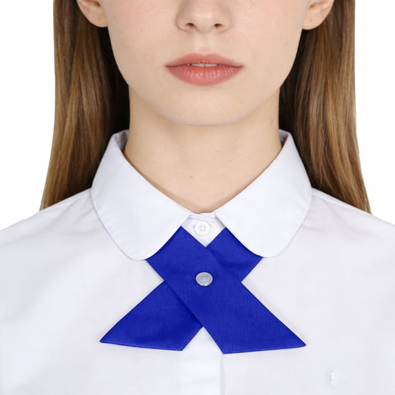 Bainana Bow Ties For Women, Solid Color Cross Design Womens Bowties For School Graduation Blue1