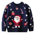 thumbnail image 1 of Bainana Boys Christmas Sweater Toddler Cartoon Print Long Sleeve Crew Neck Tops Loose Fashion Kids Outwear Navy Size 2-3 Years, 1 of 1