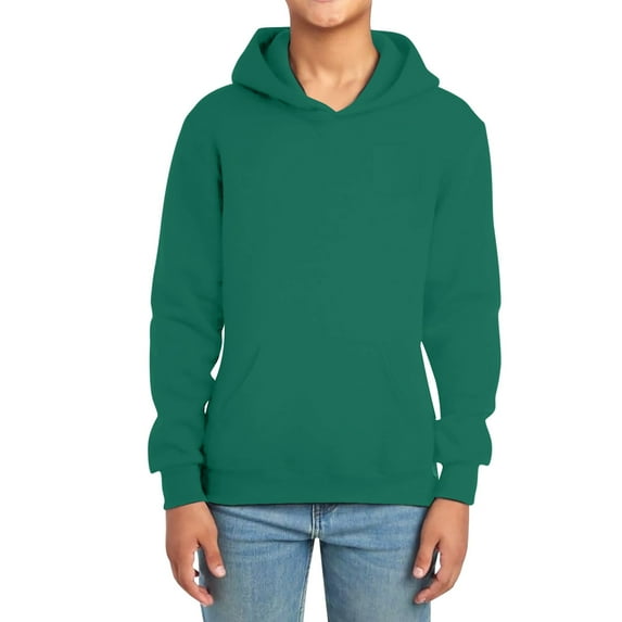 Bainana Boys Girls Hoodie Child Solid Color Long Sleeve Hooded Tops Comfortable Casual Autumn Winter Kids Daily Wear Dark Green Size 4-5 Years