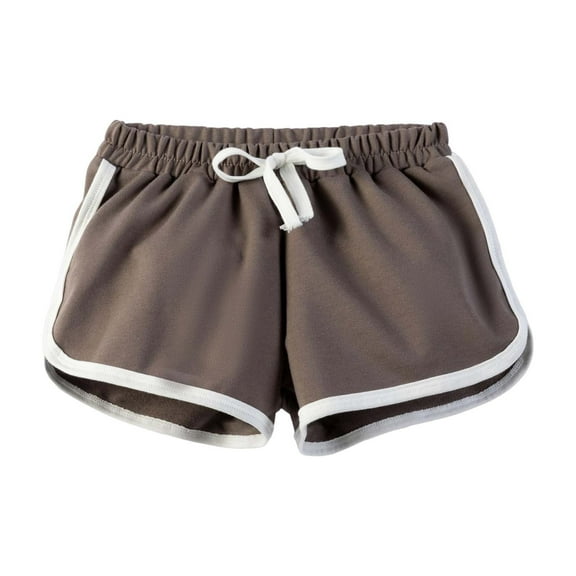 Bainana Boys Girls Shorts Child Solid Color Elastic Waist Straight Leg Shorty Fashion Loose Kids Summer Daily Sport Wear 5-6 Years Grey