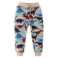 thumbnail image 1 of Bainana Boys Pants Toddler Dinosaur Print Elastic Waist Taper Leg Sweatpants Comfortable Leisure Spring Autumn Boys Trousers Beige Size 1-2 Years, 1 of 6