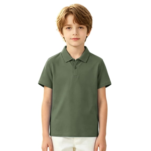 Bainana Boys Short Sleeve Shirts Solid Color Casual Button Tops Teen Kids Back To School Shirts