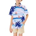 thumbnail image 1 of Bainana Boys Short Sleeve T Shirts 3D Print Loose Button Tops Big Kids Summer Shirts, 1 of 5