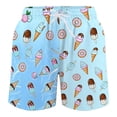 thumbnail image 1 of Bainana Boys Swim Trunks With Elastic Waist Cartoon Print Straight Leg Beach Shorts Cute Comfortable Teen Boys Swimming Outdoor Water Activities Swimwear Sky Blue Size 5-6 Years, 1 of 3